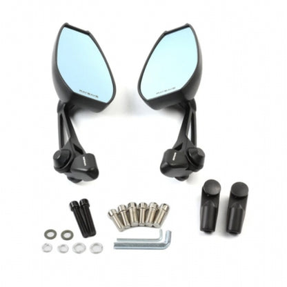 Napoleon anti glare oval shaped mirrors short stem (pair) for all motorcycles and scooters - aluminium