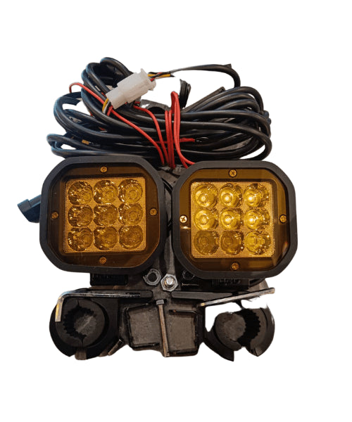 LIU HJG Square 9 LED Fog Light with Wiring Harness and Mounts – Pair (120W)