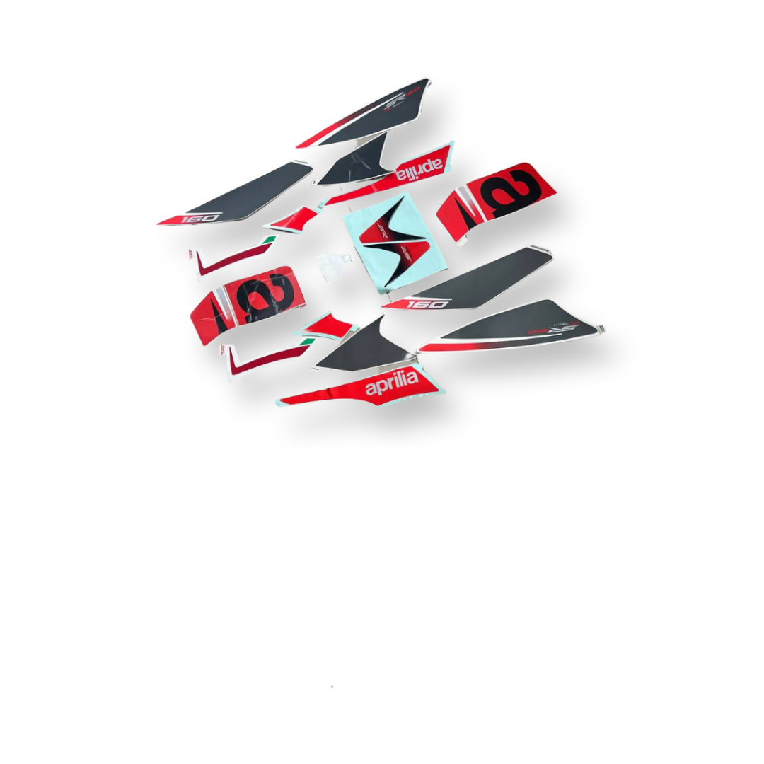 Aprilia SR 160 complete sticker decals kit ( Red & Grey )