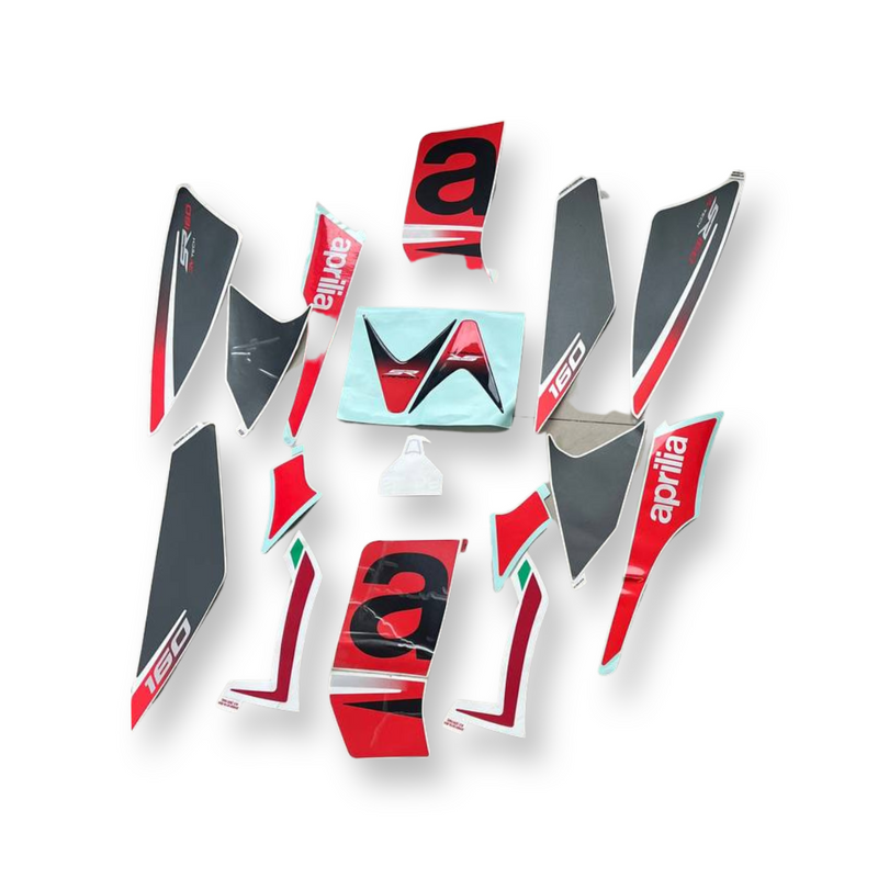 Aprilia SR 160 complete sticker decals kit ( Red & Grey )