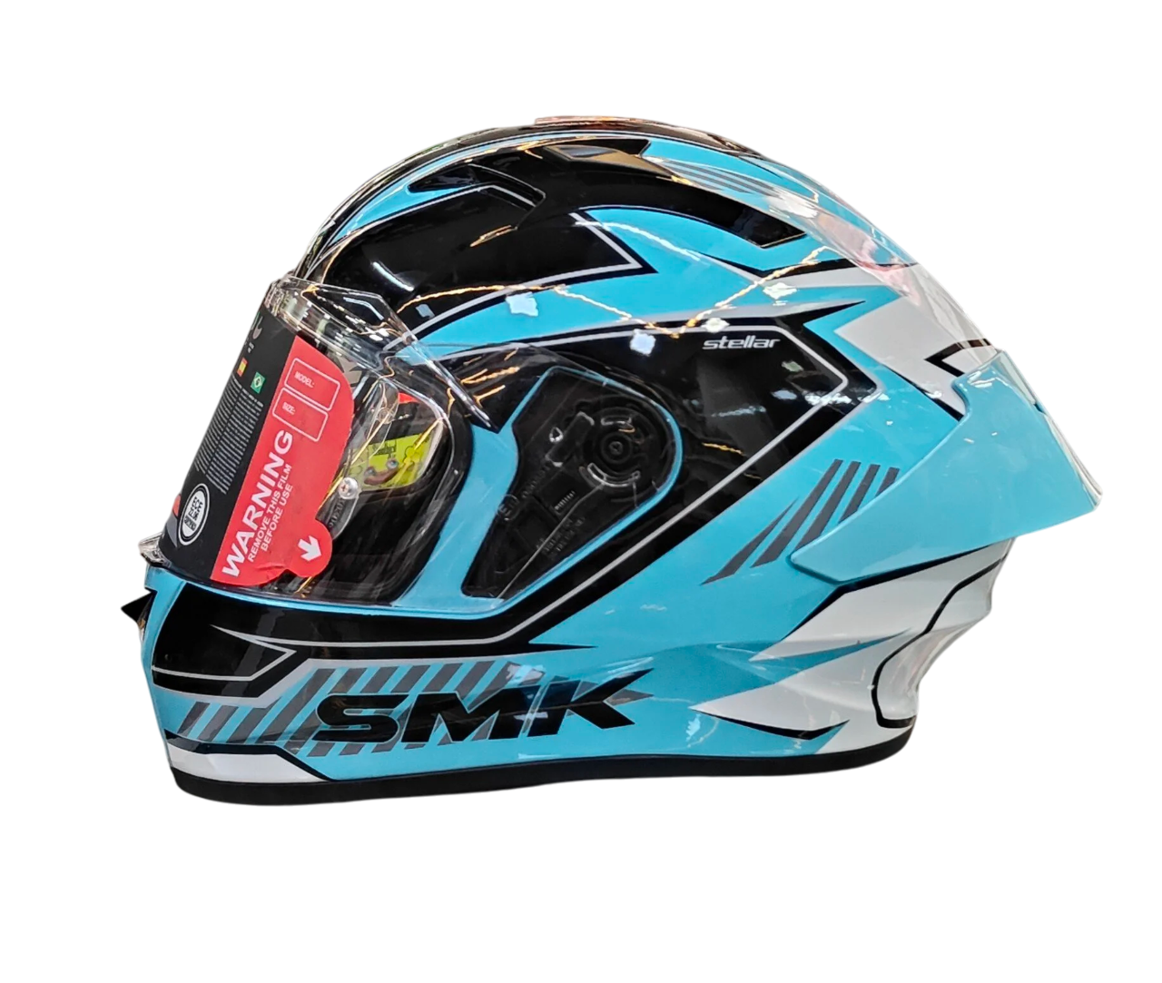 SMK Stellar Sports Adox Gloss Blue White Black (GL512) Helmet