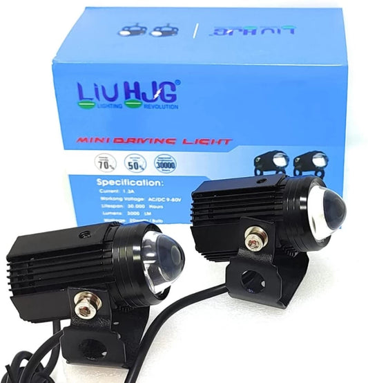 LIU HJG Mini Driving Fog Lights 40W Dual Colour For universal Motorcycle/Scooters/Cars/Jeeps( UPGRADED VERSION)