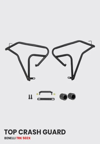 TOP CRASH GUARD ONLY WITH 2 METAL SLIDER FOR Benelli TRK 502 X Black Matt - SB 756 / Ht Exhaust