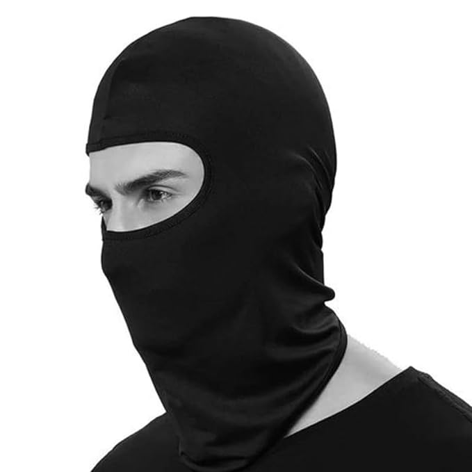 LGP Balaclava Face Mask 4 Way Stretch Quick Dry Sweat Absorbing Helmet Liner, Full Face Cover Protection Black