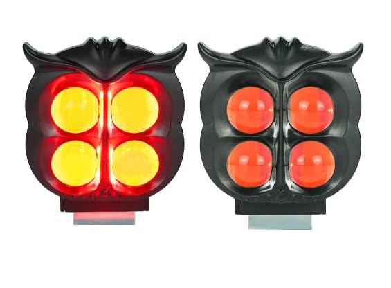 LIU HJG 4 Lens Owl Shape Fog Light ABS Yellow,White & Red Devil Eye 40W 80V (Pack Of 2)