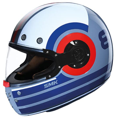 SMK Full FACE Retro Style RENKO GL 653 White & Blue 60 MM Helmet