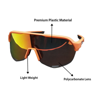 100% Aerocraft performance sunglass - Sport and Cycling Eyewear include Extra 2 Lens (Shades Red) - 1 YEAR WARRANTY