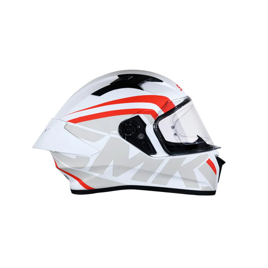 SMK Stellar Sports Stage Gloss White Grey Red (GL163) Helmet