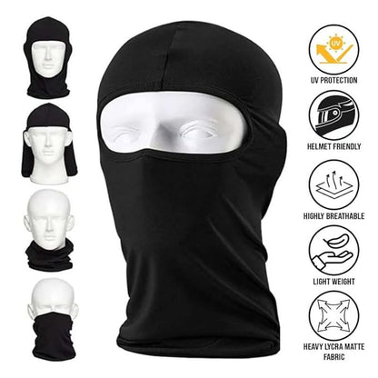 LGP Balaclava Face Mask 4 Way Stretch Quick Dry Sweat Absorbing Helmet Liner, Full Face Cover Protection Black