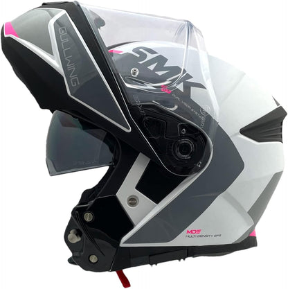 SMK GULLWING KRESTO GL169 FLIP UP MODULAR WHITE GREY PINK  HELMET