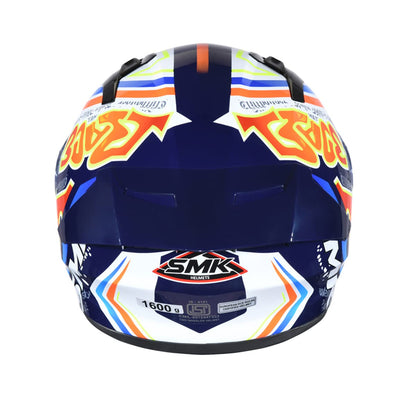 SMK Stellar Sports Graffiti Full FACE Helmet with PINLOCK Fited (GL537)-| Blue Red Orange