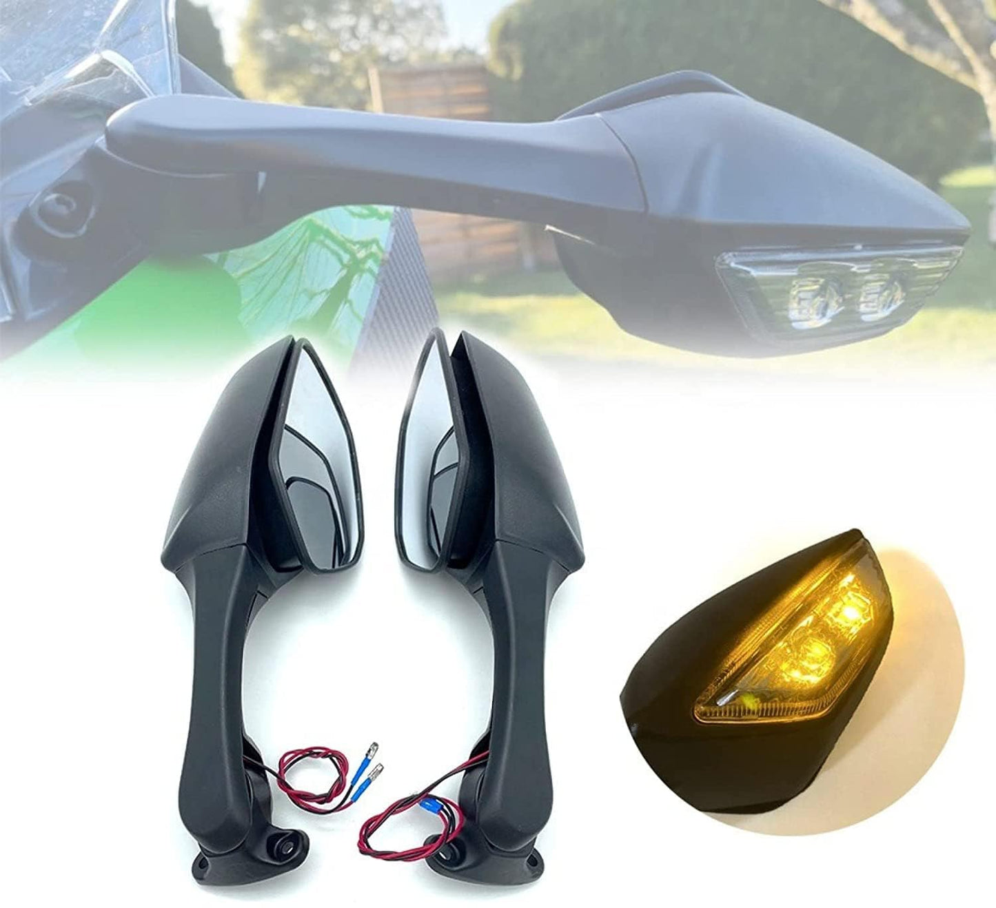 Adjustable led mirrors for kawasaki ninja /zx10r , zx1000r - TURN SIGNAL LIGHT ( PACK OF 2)