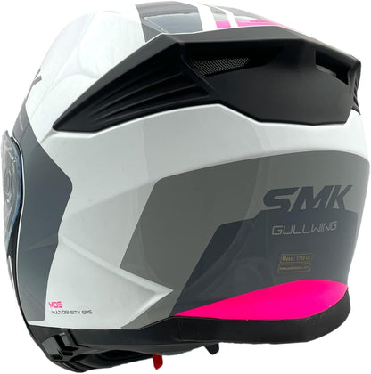 SMK GULLWING KRESTO GL169 FLIP UP MODULAR WHITE GREY PINK  HELMET