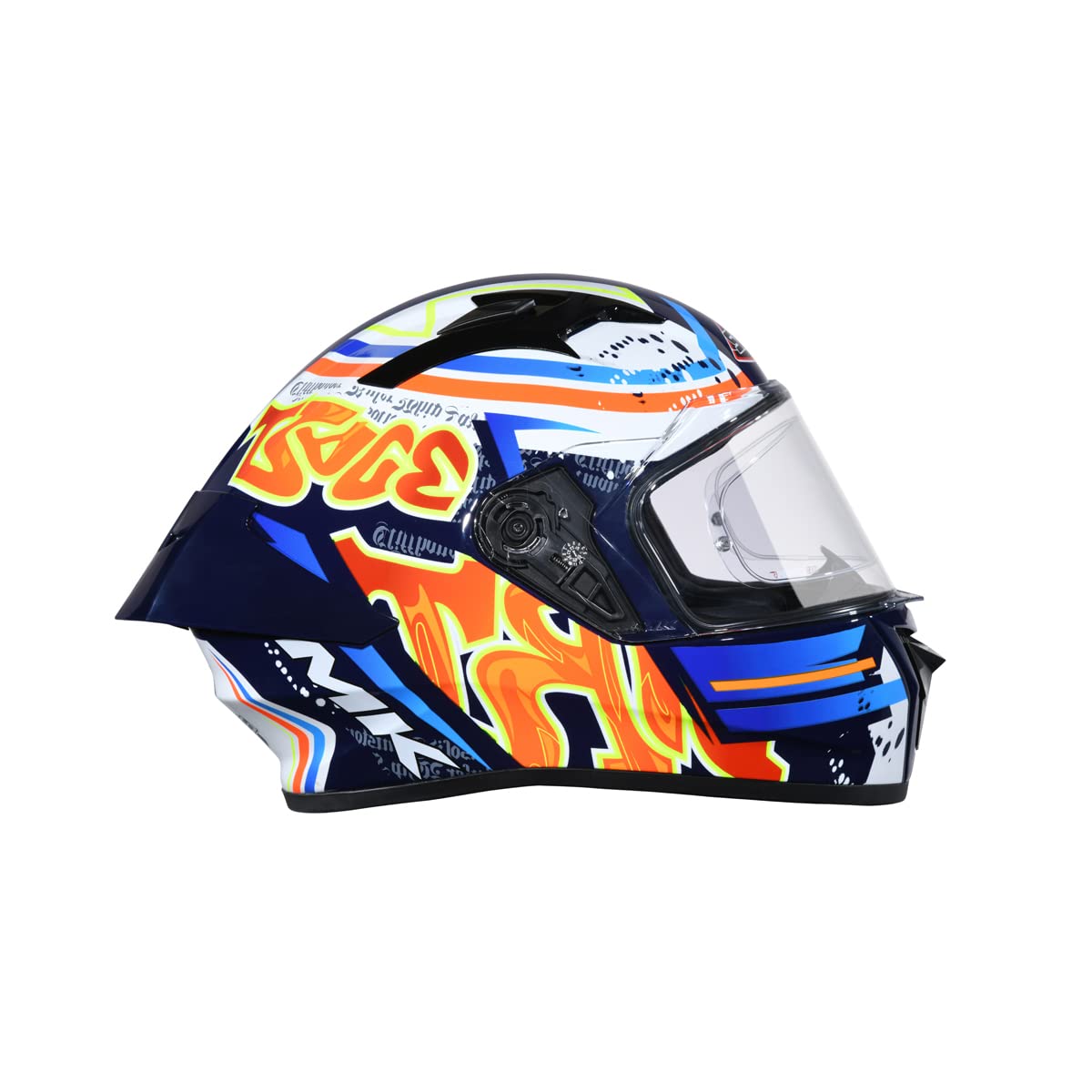 SMK Stellar Sports Graffiti Full FACE Helmet with PINLOCK Fited (GL537)-| Blue Red Orange