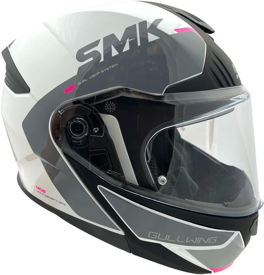 SMK GULLWING KRESTO GL169 FLIP UP MODULAR WHITE GREY PINK  HELMET