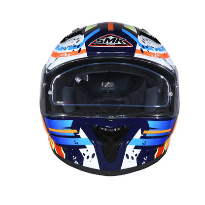 SMK Stellar Sports Graffiti Full FACE Helmet with PINLOCK Fited (GL537)-| Blue Red Orange