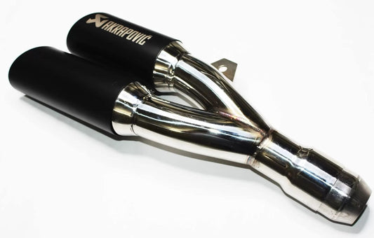 Akrapovic double barrel exhaust Universal Stainless Steel Slip On(38mm-51mm) Motorcycle Exhaust Muffler Pipe with DB Killer For All Bikes(Black/silver)