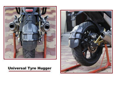 UNIVERSAL TYRE HUGGER WITH COMP FULLY CARBON FIBER PREMIUM ( PVC+ALUMINIUM)