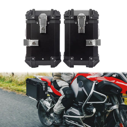 LGP Aluminium Touring Panniers 38L with brackets  - Set of 2 - Black