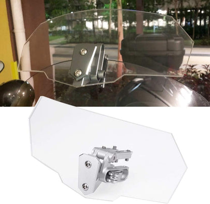 UNIVERSAL MOTORCYCLE WINDSHIELD EXTENDER (ADJUSTABLE SPOILER SINGLE CLAMP ON WINDSHIELD DEFLECTOR)