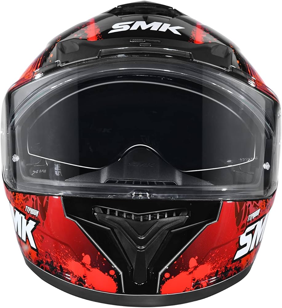 SMK Typhoon Reptile Black Orange Red Gloss (GL273) Helmet