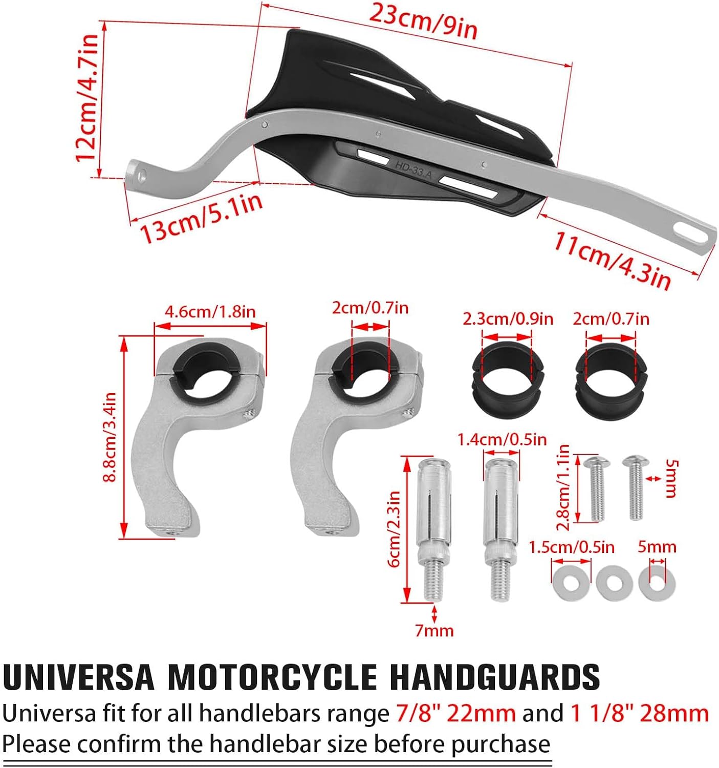 Bark Buster Metal HandGuard(WHITE) - HAND PROTECTOR for universal motorycles  HD33B