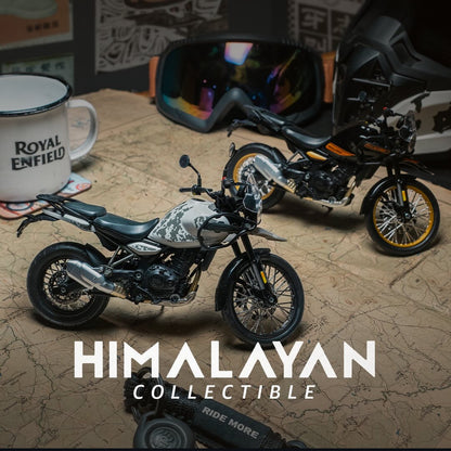 COMBO - 1:12 NEW HIMALAYAN 450 SCALE MODEL COLLECTIBLE  MINIATURE BIKE - CAMET WHITE & BLACK GOLD