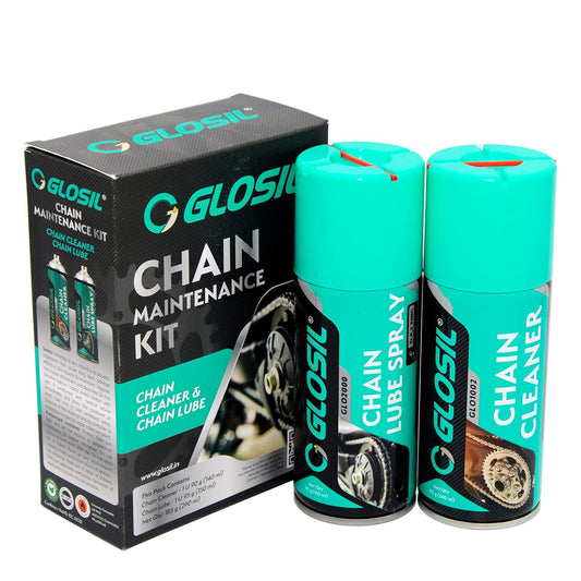 Glosil Chain Maintenance Kit - 290ml ( chain lube + chain cleaner ) COMBO