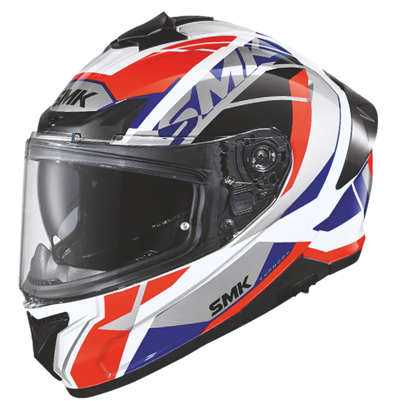 SMK TYPHOON STYLE HELMET MA136 (Matt White Blue Red )