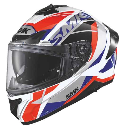 SMK TYPHOON STYLE HELMET MA136 (Matt White Blue Red )