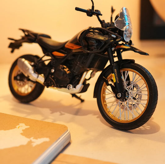 1:12 NEW HIMALAYAN 450 SCALE MODEL COLLECTIBLE  MINIATURE BIKE - BLACK(GOLD)