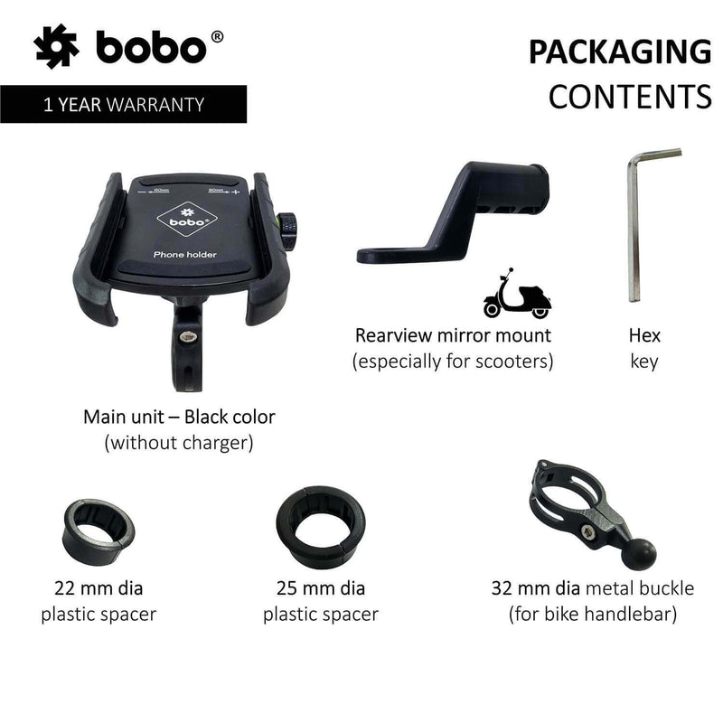 BOBO BM4 Jaw-Grip Bike / Cycle Phone Holder Motorcycle Mobile Mount ( without charger ) universal