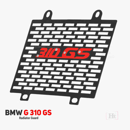 BMW 310 GS radiator guard with neon color GS310 logo – RD 903 / ht exhaust RED