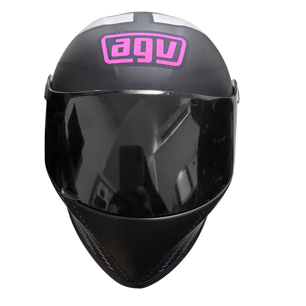 AGV Black Fuchsia Creative Motorcycle Miniature helmet black pink grey