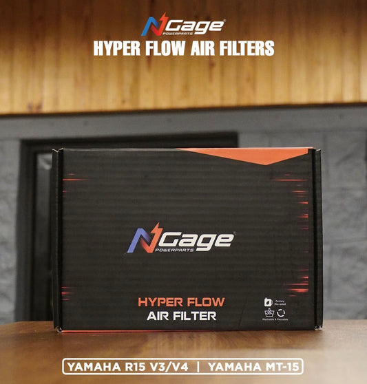 Hyper flow air filters for Yamaha R15 v3 / V4 & MT 15 - Ngage Powerparts