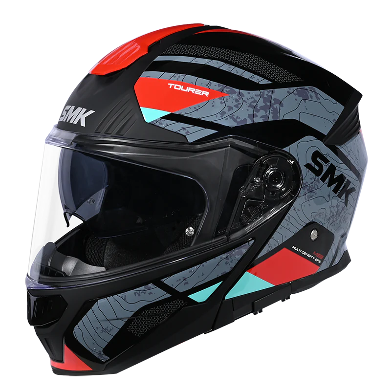 SMK Gullwing Navigator Black Grey Red Gloss (GL263) Tourer Helmet