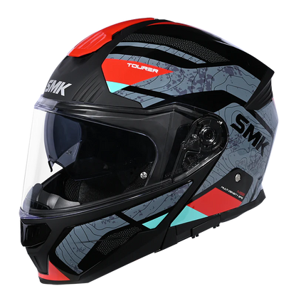 SMK Gullwing Navigator Black Grey Red Gloss (GL263) Tourer Helmet