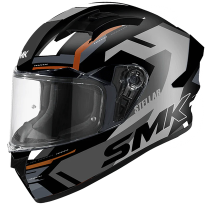 SMK STELLAR K-POWER HELMET GL267 (Gloss Black Grey Orange)