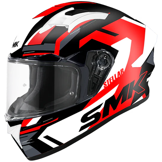 SMK Stellar Sports K Power Gloss Black Red White (GL231) Helmet