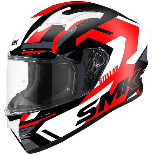 SMK Stellar Sports K Power Gloss Black Red White (GL231) Helmet