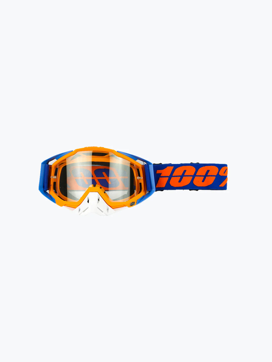 100% The Racecraft Orange Lens MX Goggle – Orange Blue White - 1 YEAR WARRANTY