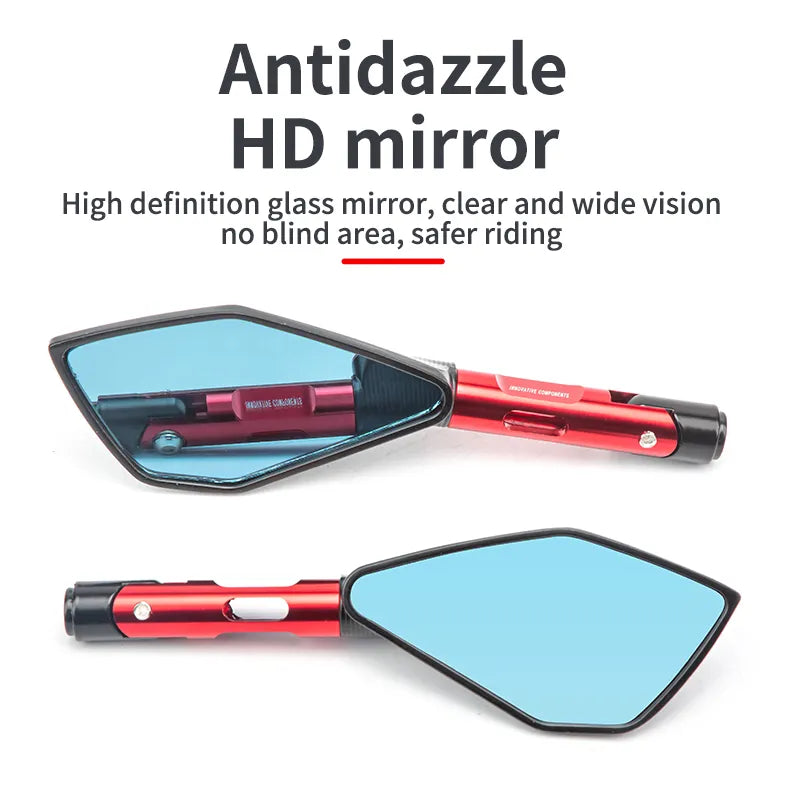 Veloce  Pentagon Anti-Glare Rear View Mirror CNC Aluminum Handlebar Side Mirrors - universal