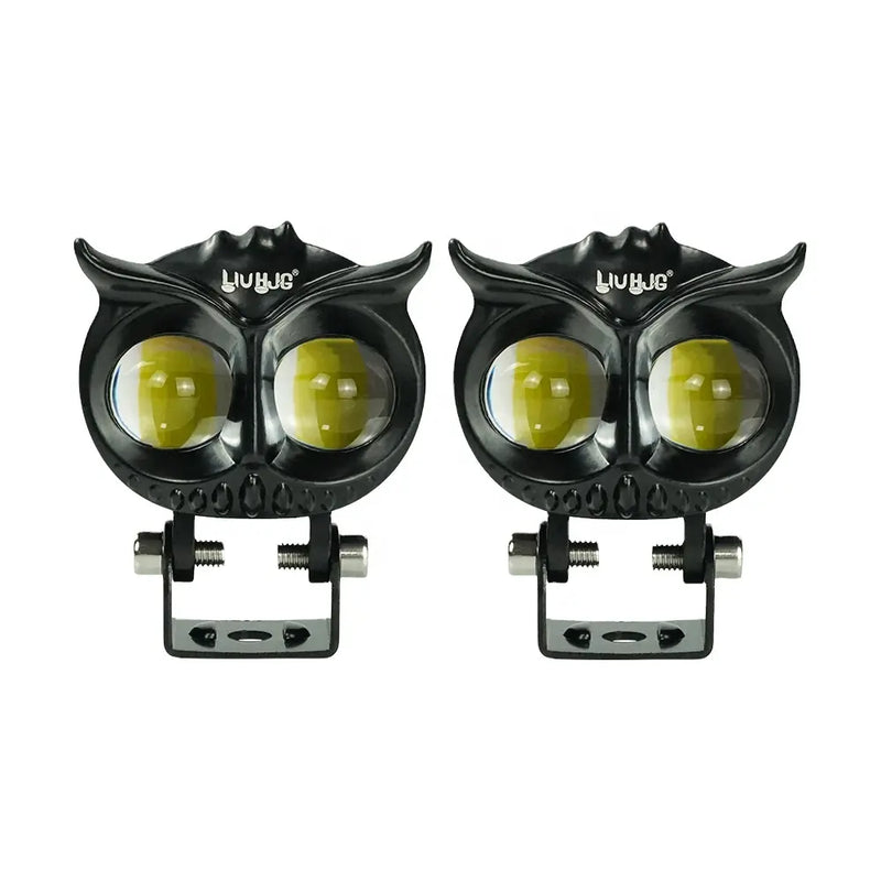 LIU HJG Fog Lamp 2 Led 40W OWL 9-60v White/Yellow (SET OF-2) for all motorcycles / scooters /cars