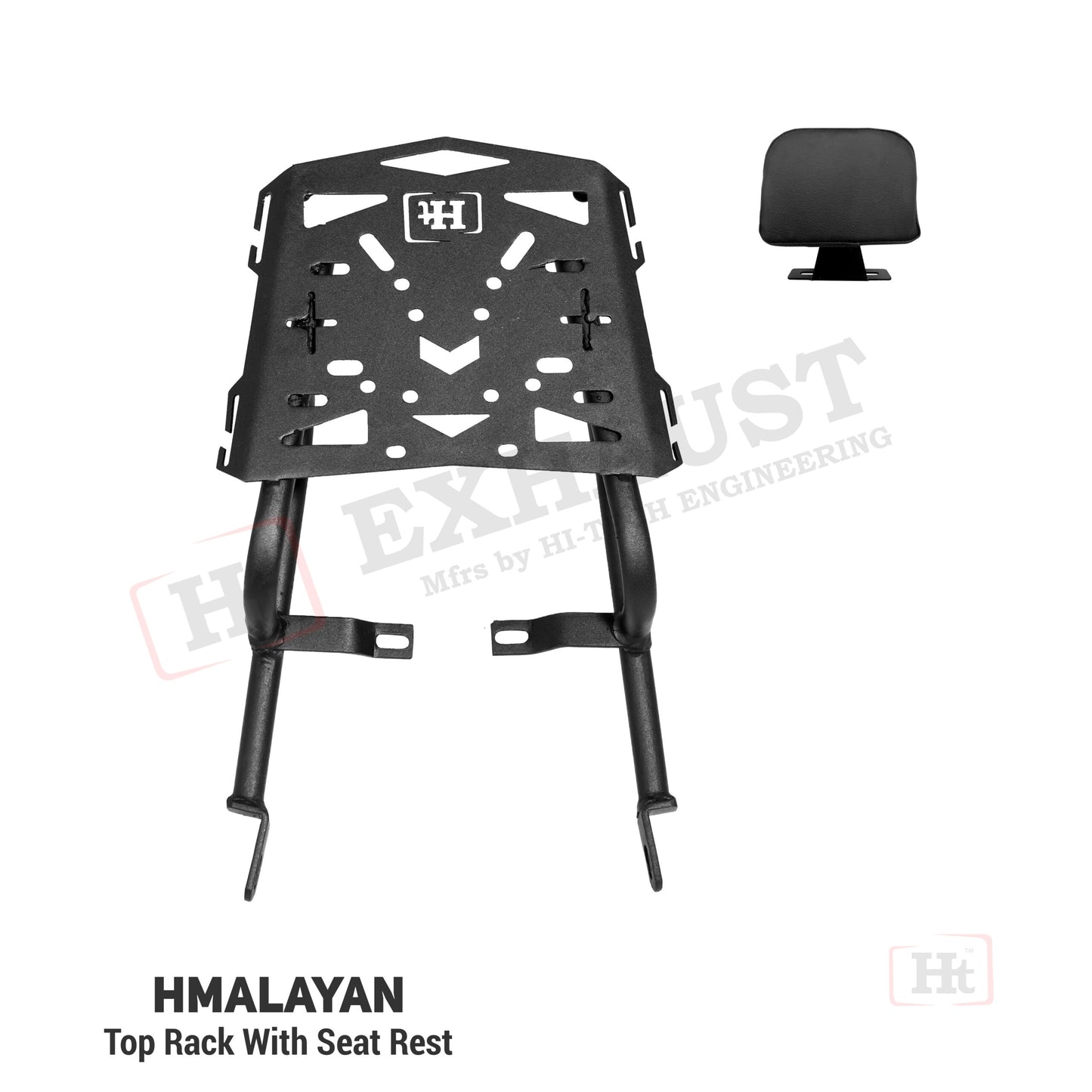 TOP RACK WITH REMOVABLE SEAT REST – FOR HIMALAYAN -TOP BOX SUITABLE – SB 673 – Ht exhaust