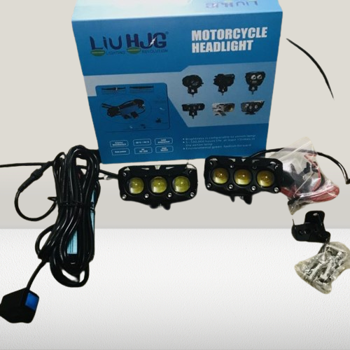 LIU HJG Triple Shot 60w LED Dual Intensity Fog Light with Dual Button Wiring Harness White Amber