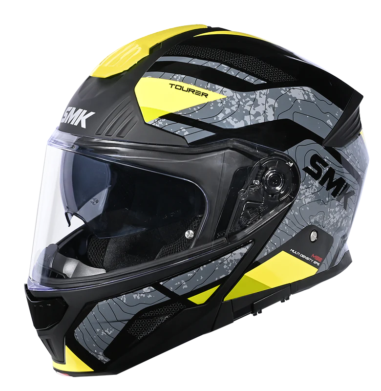 SMK Gullwing Navigator Black Grey Yellow Matt (MA264) Tourer Helmet