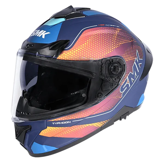 SMK Typhoon Mystic Gloss Blue Yellow (GL554) Helmet