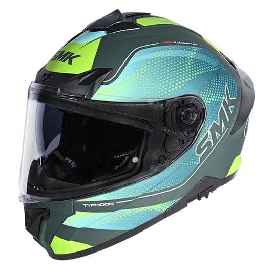 SMK Typhoon Mystic Matt Green Yellow (MA884) Helmet