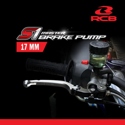 RCB S1 FORGED MASTER BRAKE PUMP MASTER CYLINDER (RH) 17MM TITANIUM 01BP014T