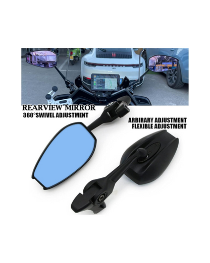 Napoleon anti glare oval shaped mirrors short stem (pair) for all motorcycles and scooters - aluminium